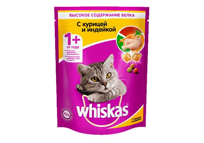 картинка Сухой корм Whiskas (Вискас) с Курицей - Индейкой 0,8 кг