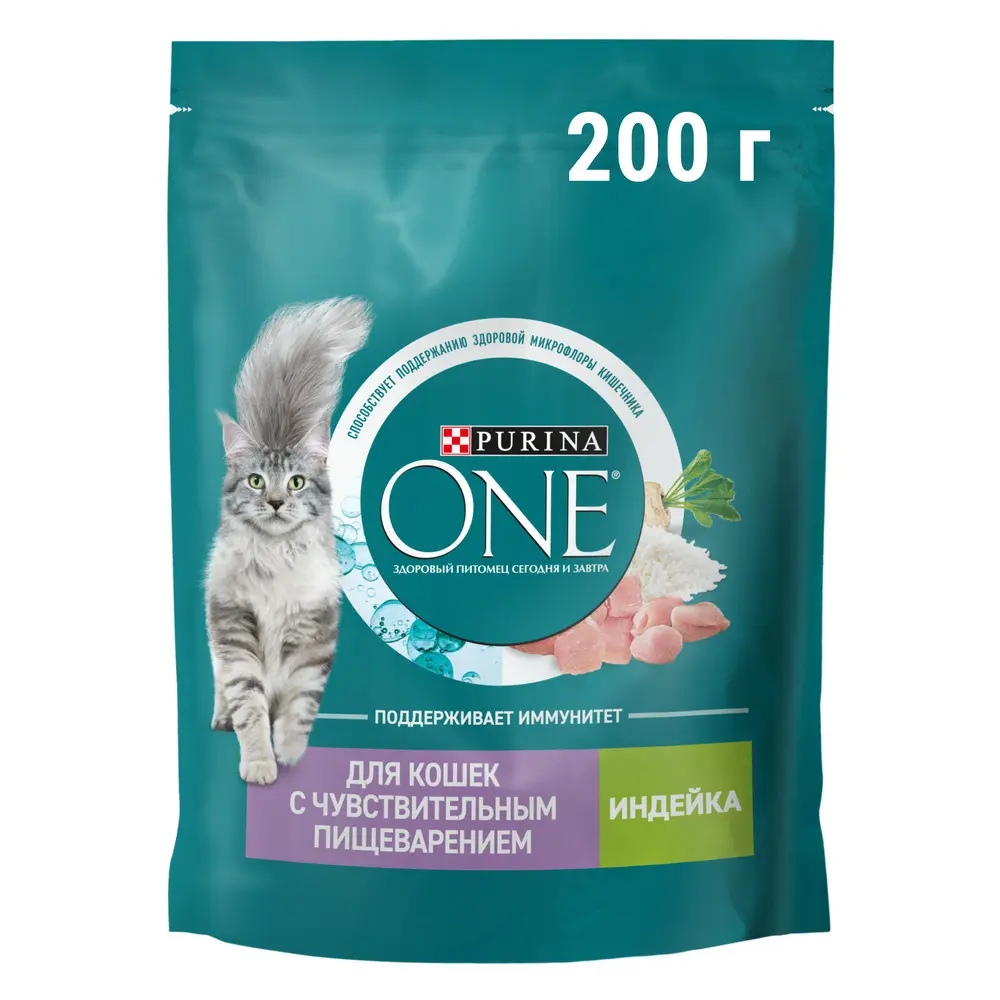 картинка Purina One Cat для чувствительного пищеварения Индейка 0,2 кг картинка Purina One Cat для чувствительного пищеварения Индейка 0,2 кг