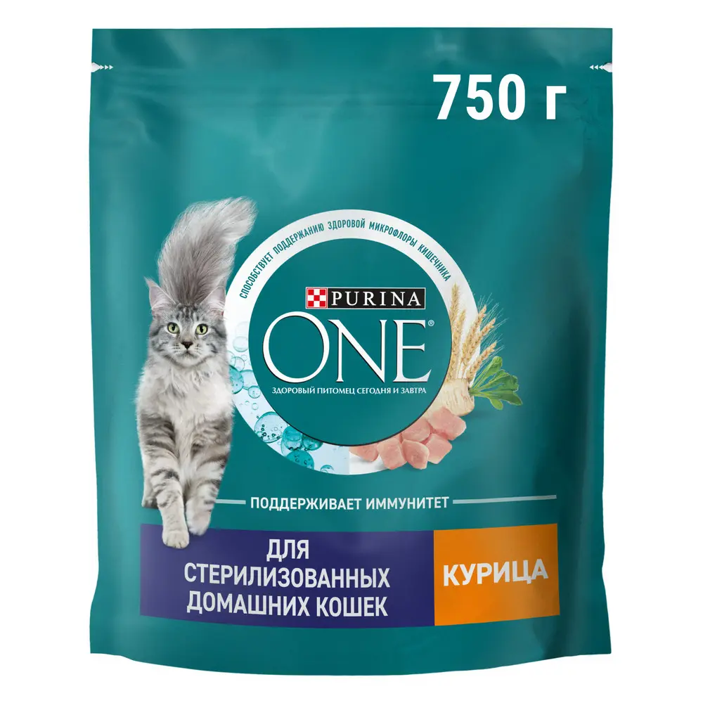 картинка Purina One Cat для стерелизованных Курица 0,75 кг