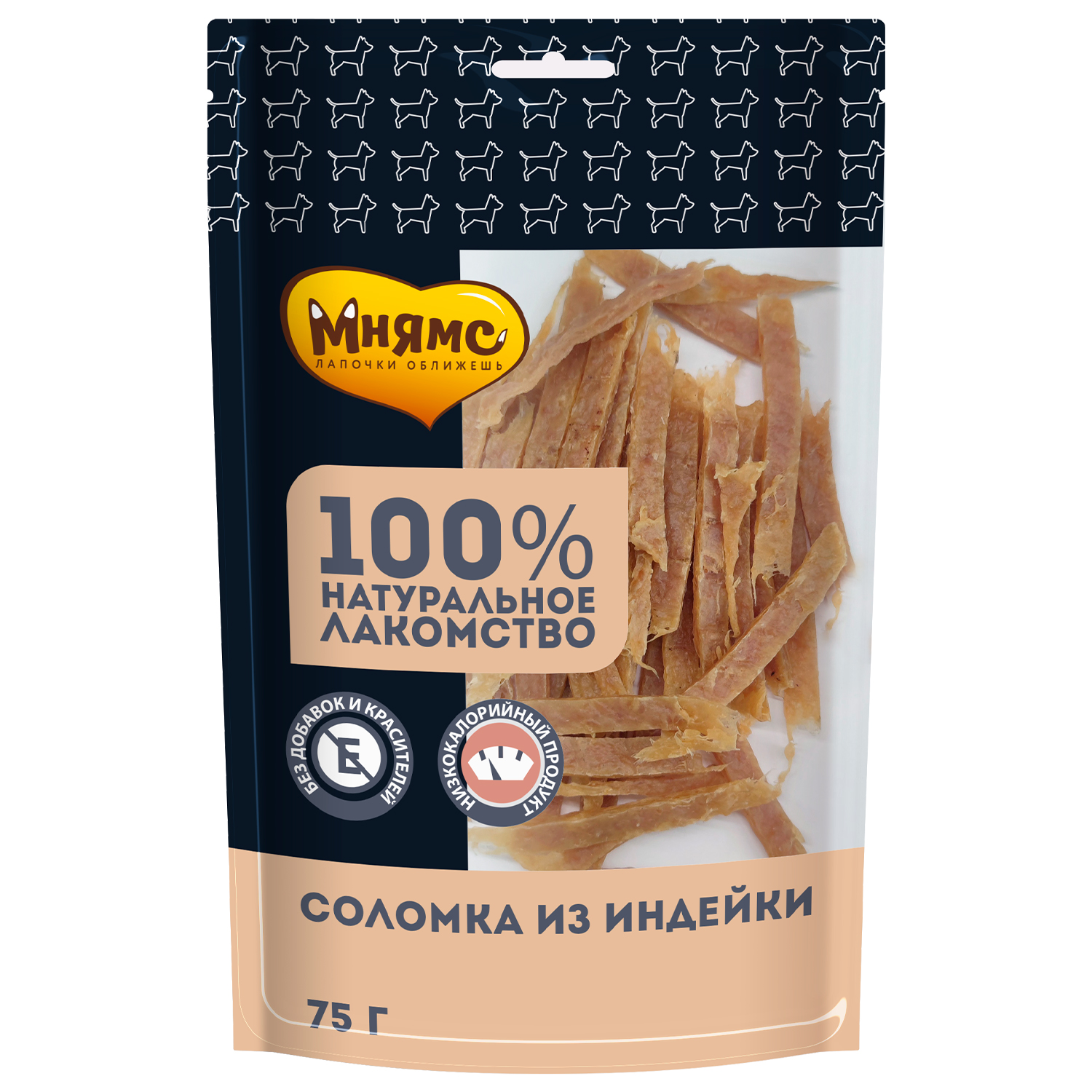 картинка Лакомство Мнямс для собак Соломка из индейки 75г