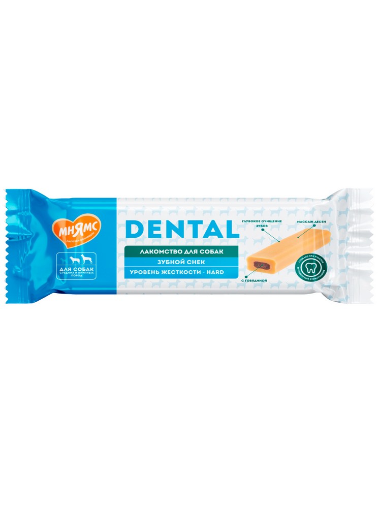 картинка Лакомство Мнямс DENTAL для собак "Зубной снек" с говядиной 95г