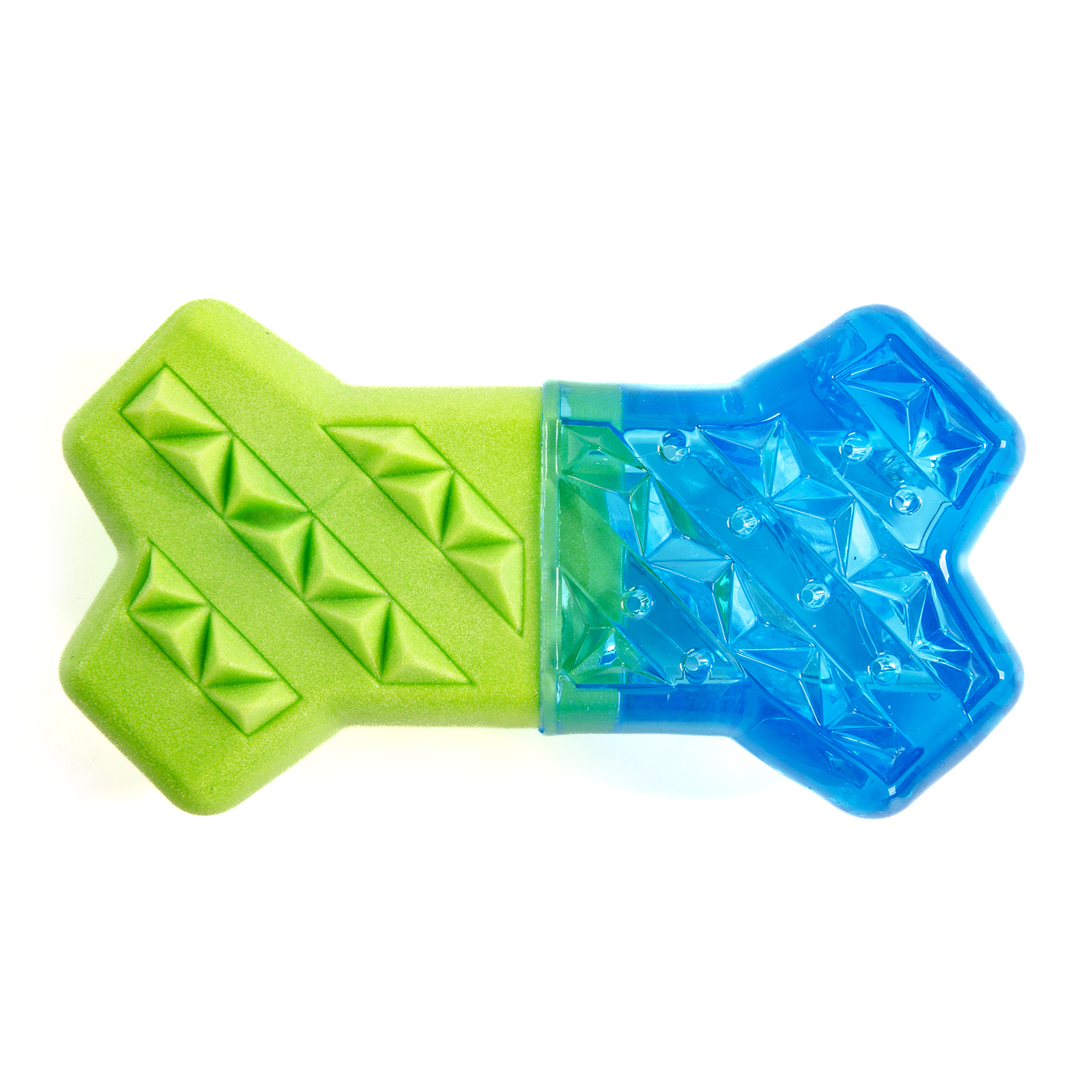 картинка EliteDog Игрушка для собак резиновая "Кость охлаждающая", сине-зелёная, 13х7х4см