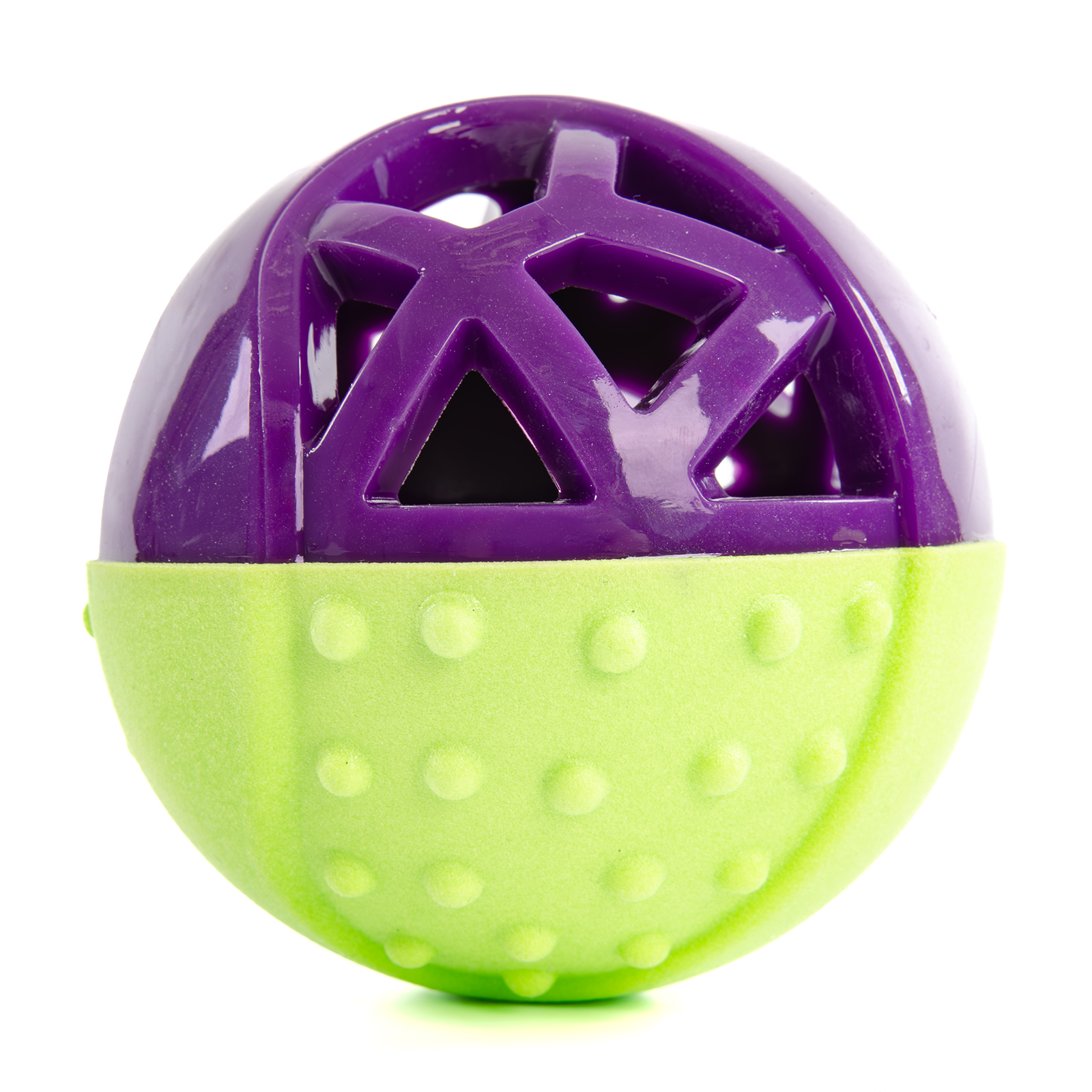картинка EliteDog Игрушка для собак резиновая "Мяч для лакомств", зелёно-фиолетовая, 9см