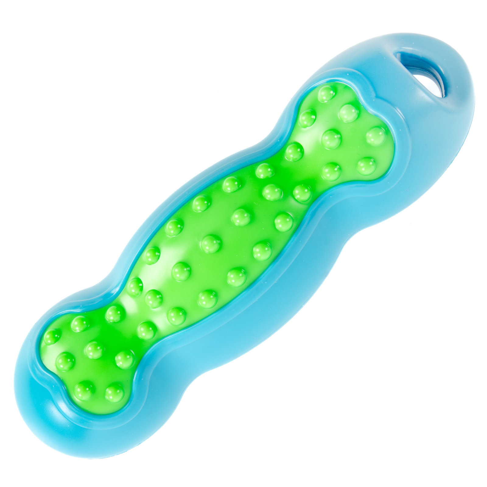 картинка EliteDog Игрушка для собак резиновая "Арахис", зелёно-голубая, 22.8х7х6.8см