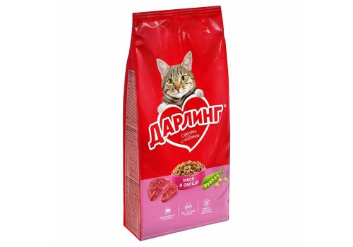 картинка Сухой корм Дарлинг для кошек Мясо Овощи 15 кг