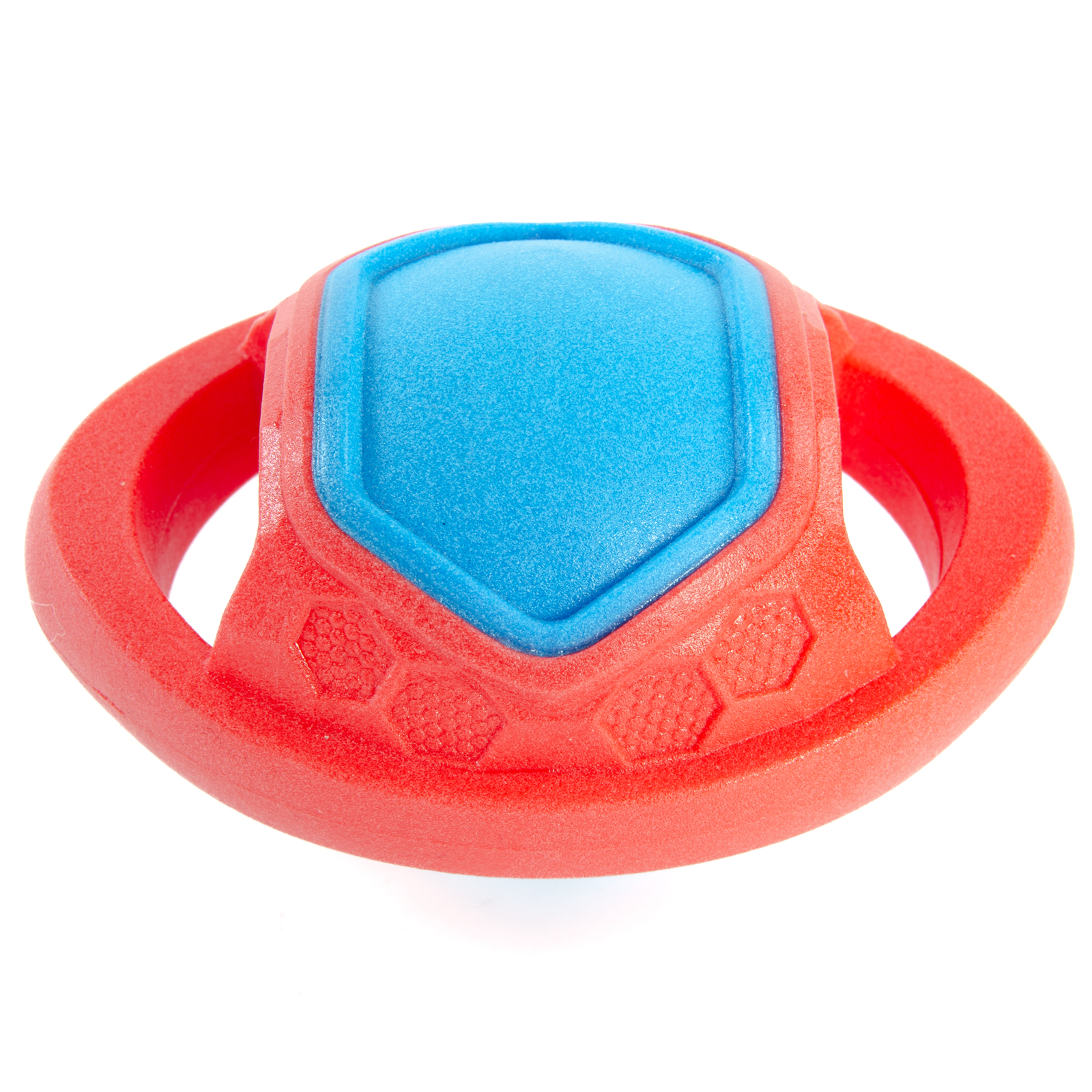 картинка EliteDog Игрушка для собак резиновая "Мяч регби", красно-синяя, 12.8х8.5х7.5см