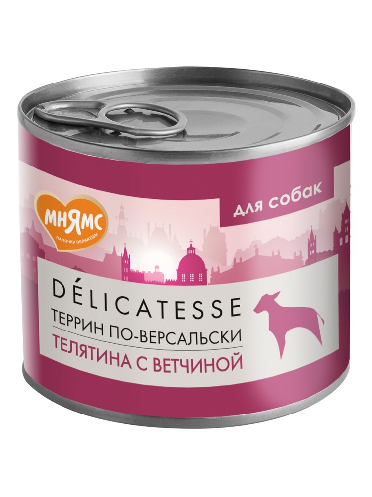 картинка Мнямс консервы для собак Паштет из телятины с ветчиной "Террин по-версальски" 200 г