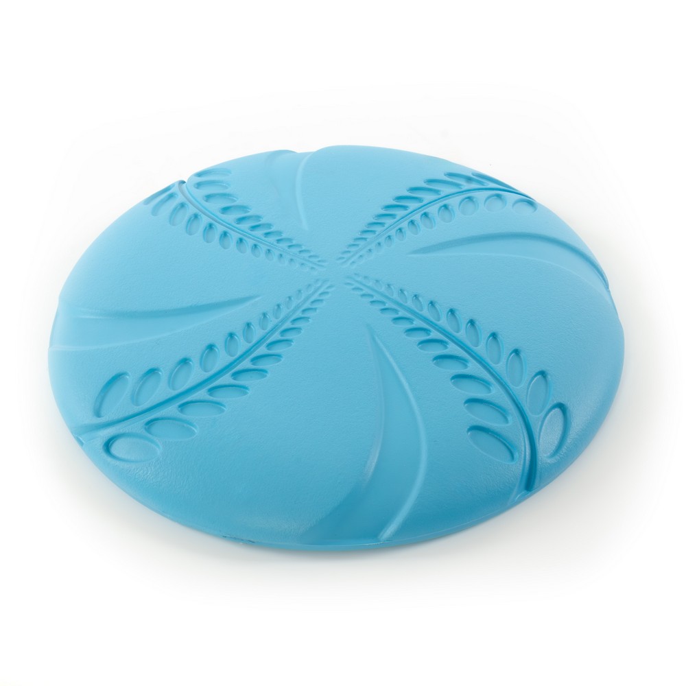 картинка SkyRus Игрушка для собак резиновая "Фрисби", голубая, 20х20х1.9см