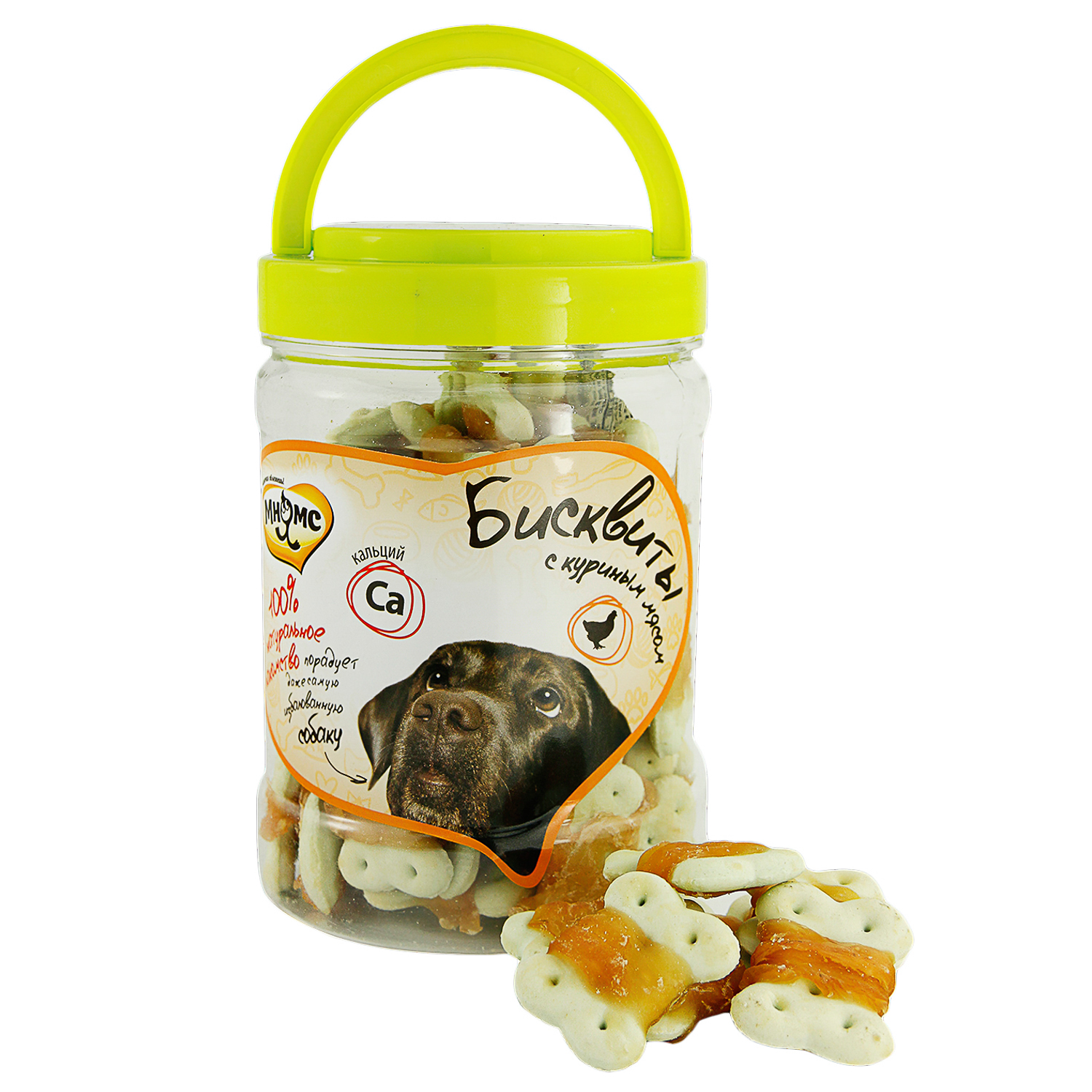 картинка Мнямс Банки для собак бисквиты с куриным мясом 340 г