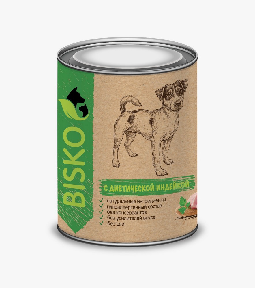 картинка Консервы для собак Биско Индейка 750 гр