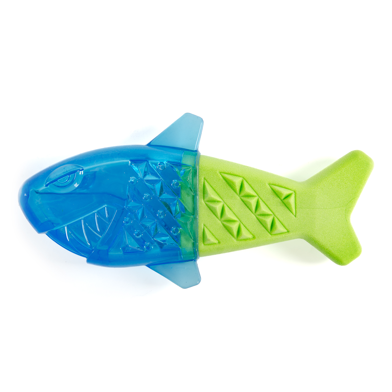 картинка EliteDog Игрушка для собак резиновая "Рыбка охлаждающая", сине-зелёная, 18х9х4см