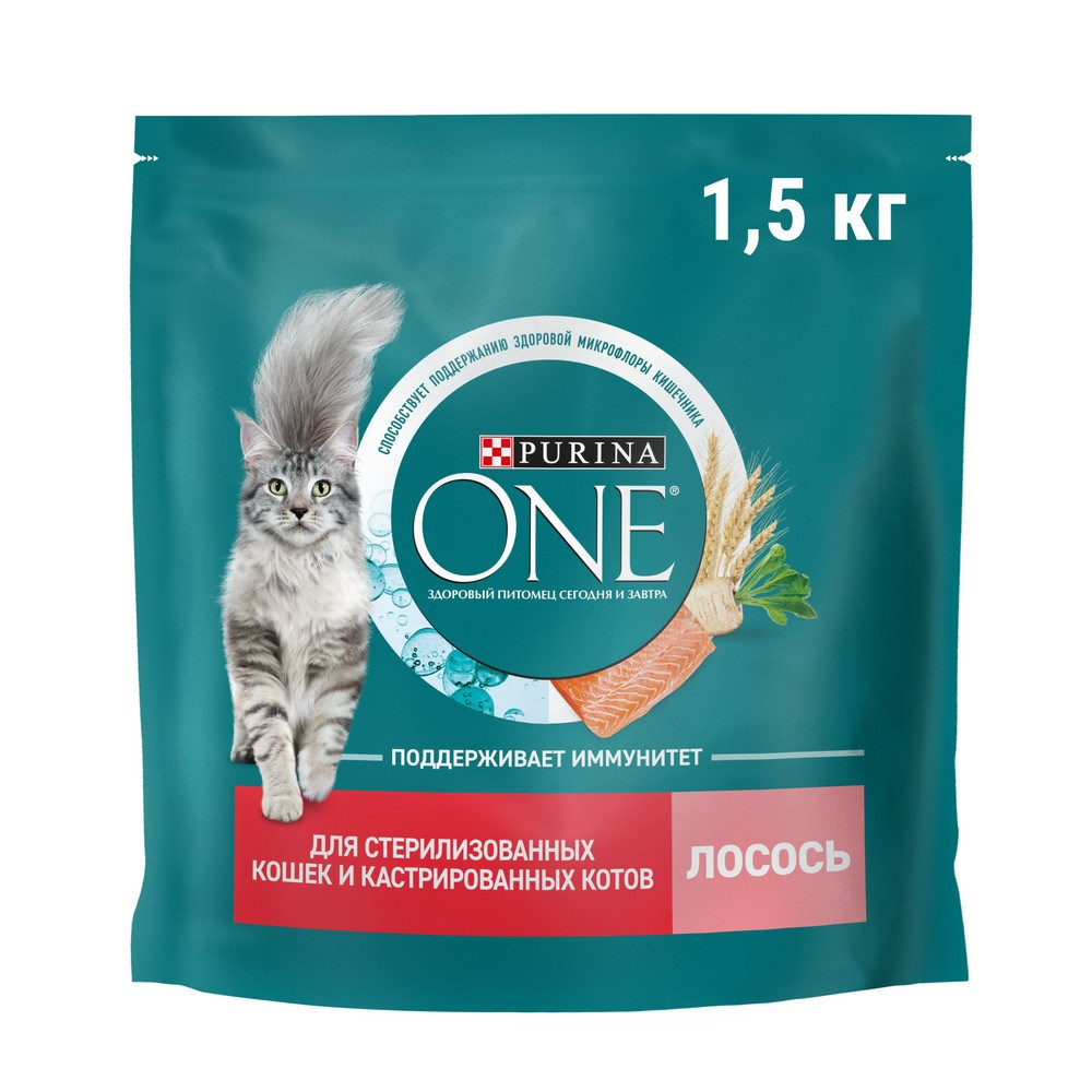 картинка Purina One Cat для стерелизованных Лосось 1,5 кг картинка Purina One Cat для стерелизованных Лосось 1,5 кг