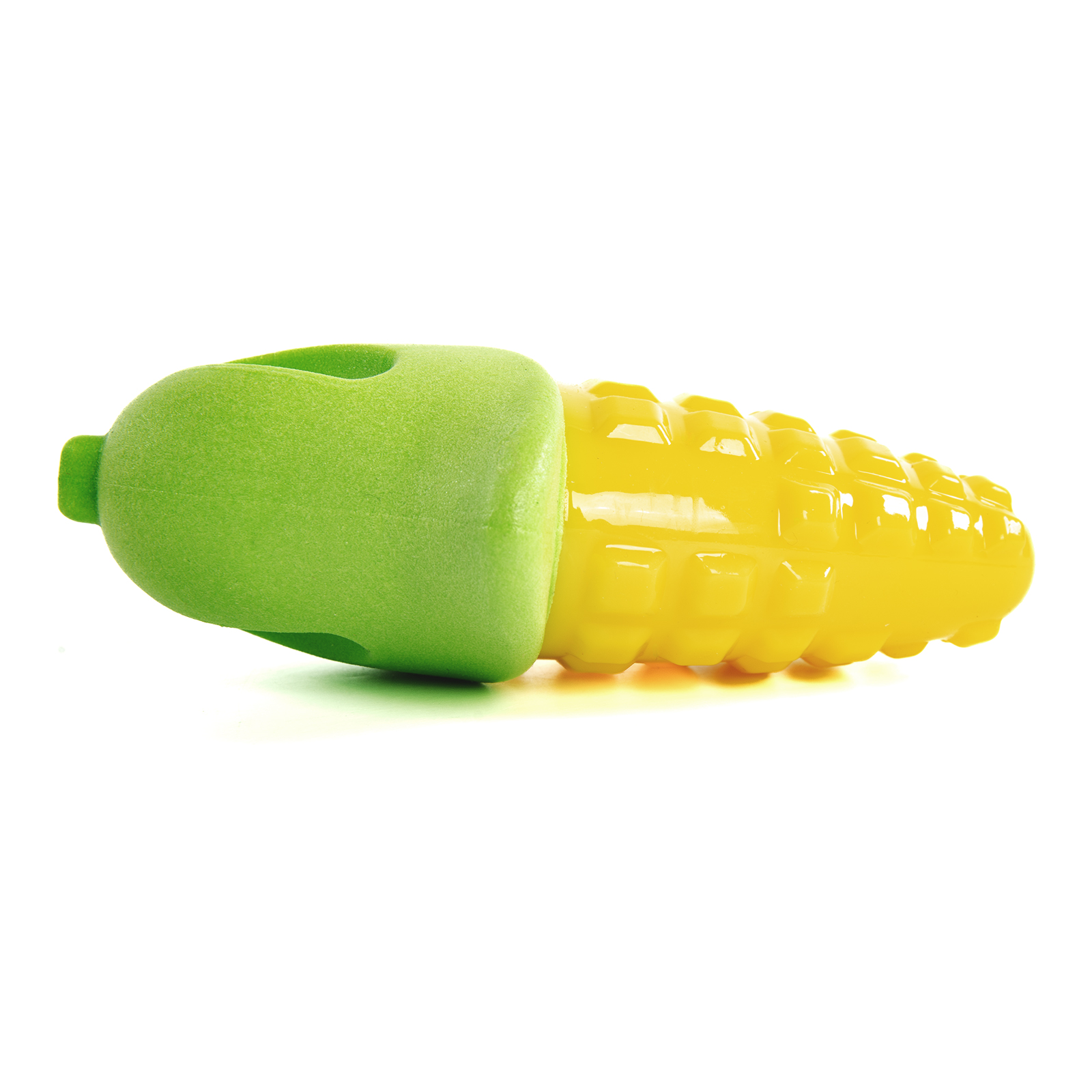картинка EliteDog Игрушка для собак резиновая с пищалкой "Кукуруза", зелёно-жёлтая, 13.4х8.1х4.5см