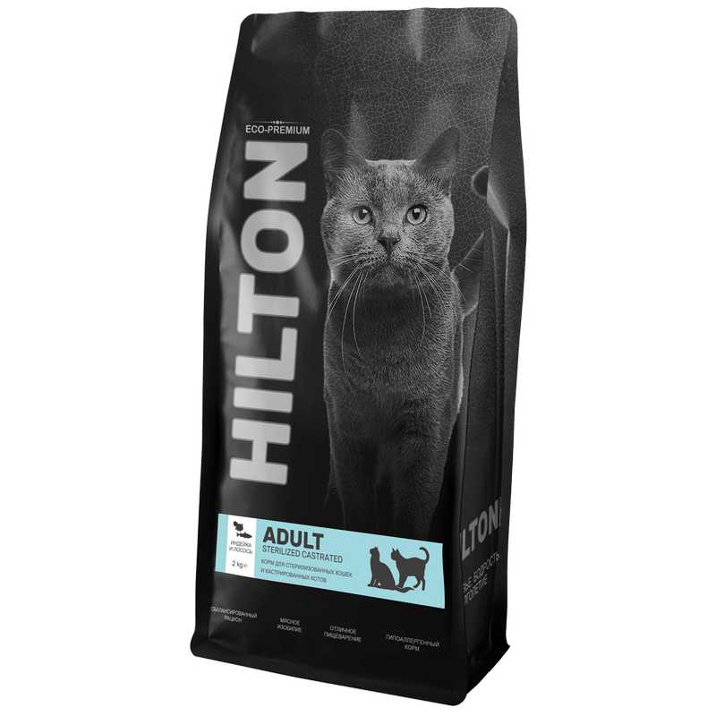 картинка Сухой корм Hilton для кошек Стерил Индейка - Лосось 2 кг