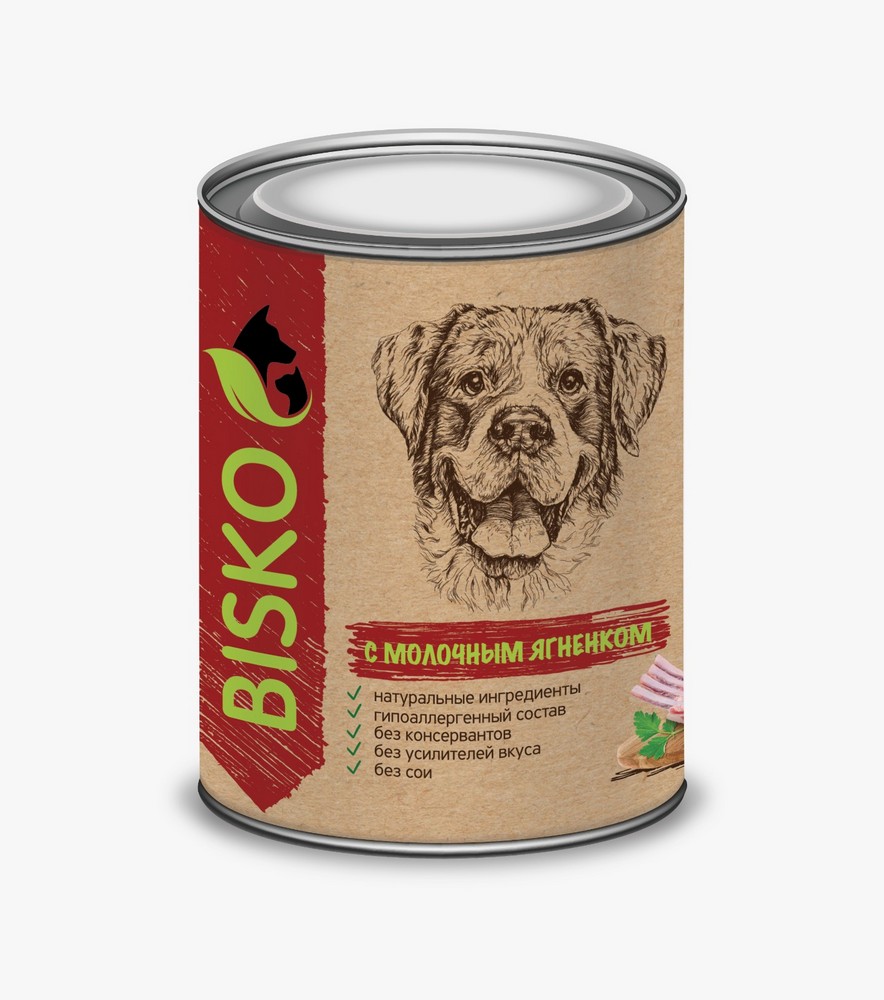 картинка Консервы для собак Биско Ягненок 750 гр