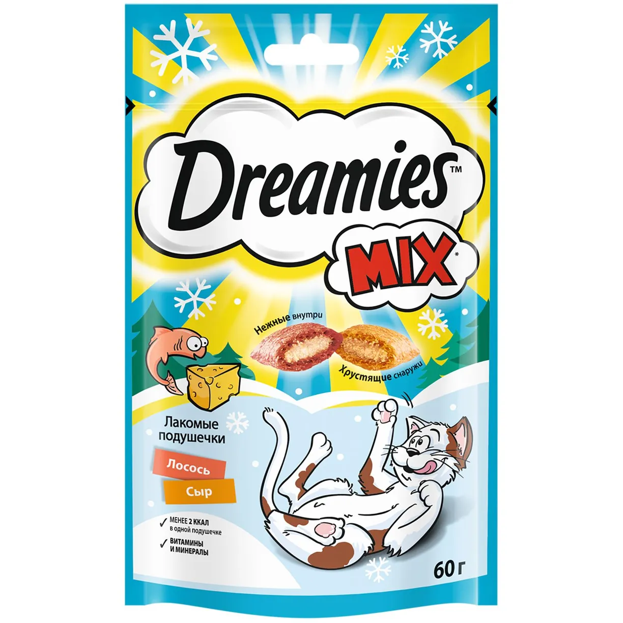 картинка Лакомства DREAMIES 60г с микс Лосось, сыр картинка Лакомства DREAMIES 60г с микс Лосось, сыр
