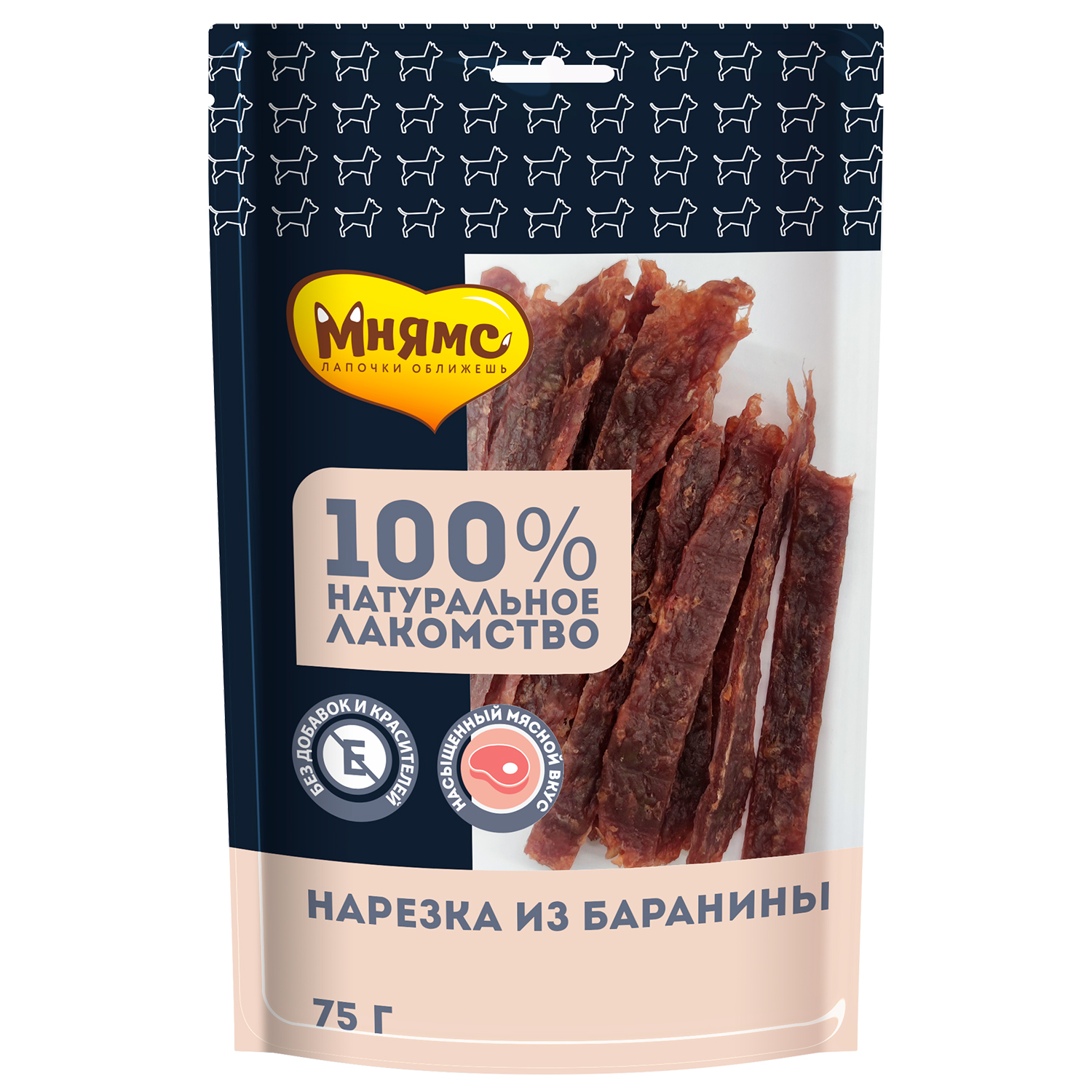 картинка Лакомство Мнямс для собак Нарезка из баранины 75г
