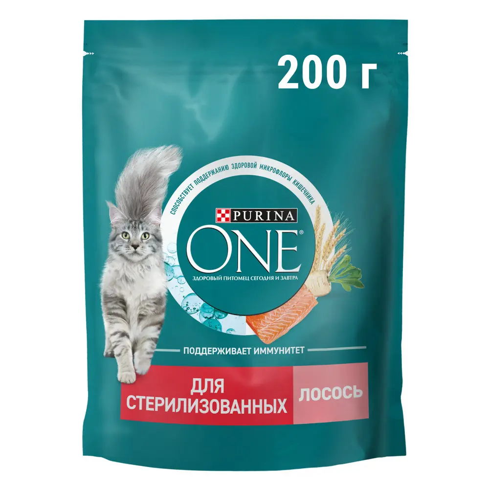картинка Purina One Cat для стерелизованных Лосось 0,2 кг картинка Purina One Cat для стерелизованных Лосось 0,2 кг