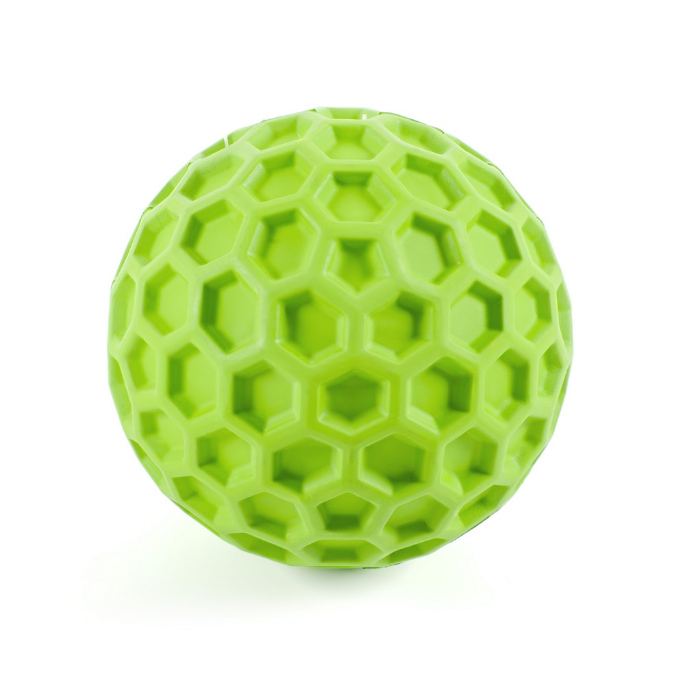 картинка SkyRus Игрушка для собак резиновая "Шестигранный мячик", салатовая, 8х8х8см
