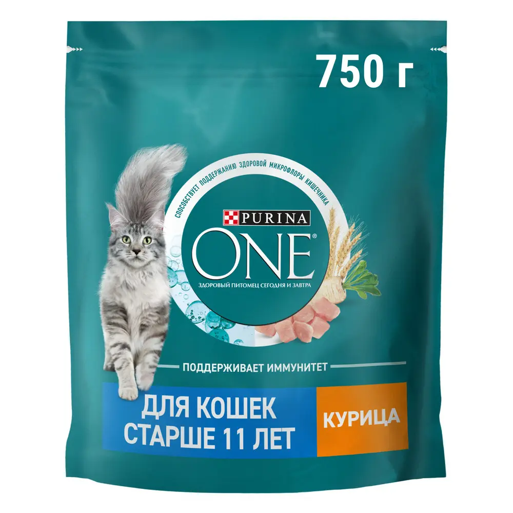 картинка Purina One Cat для кошек старше 11 лет 0,75 кг картинка Purina One Cat для кошек старше 11 лет 0,75 кг
