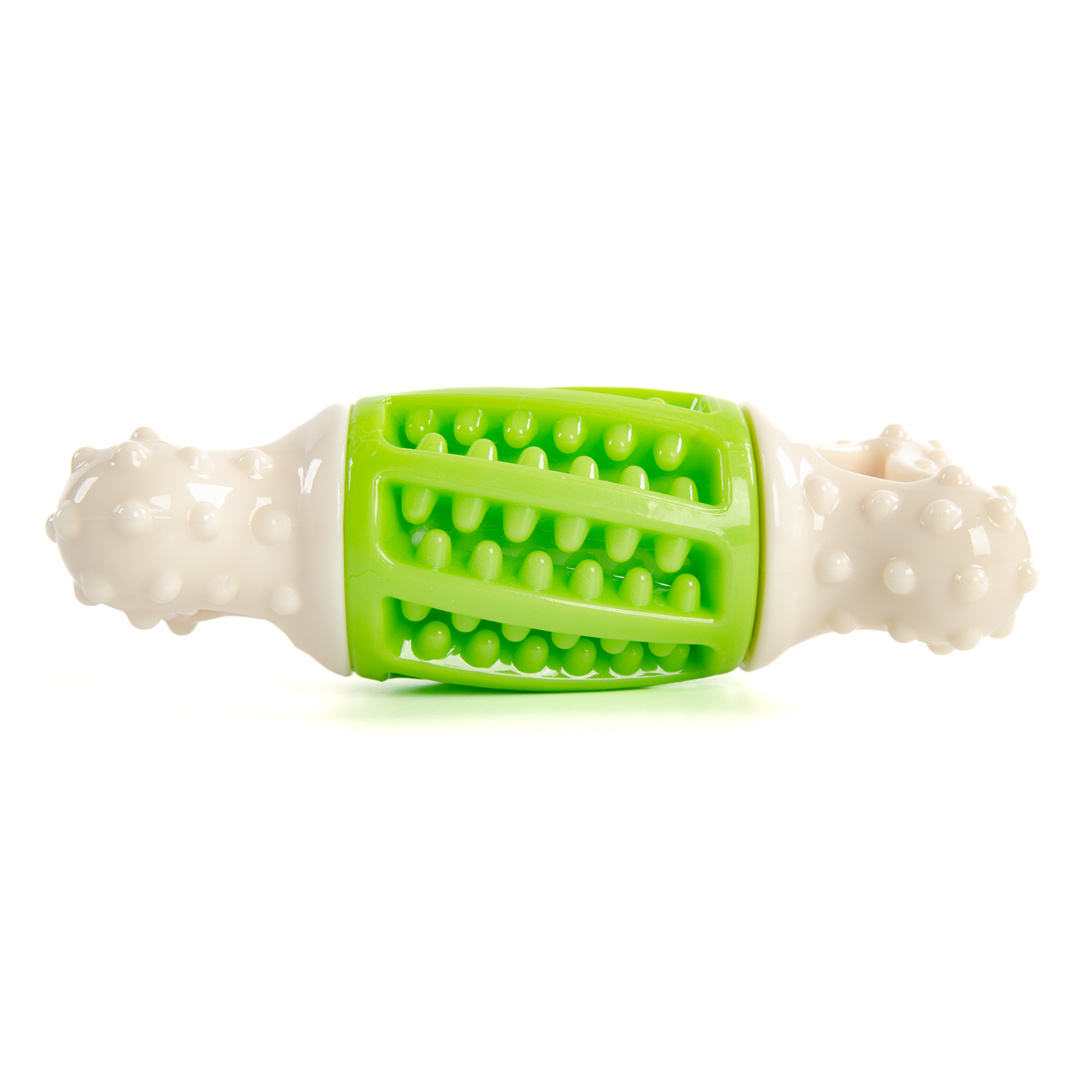 картинка EliteDog Игрушка для собак резиновая "Косточка", бело-зелёная, 14.2х5.7х4.7см