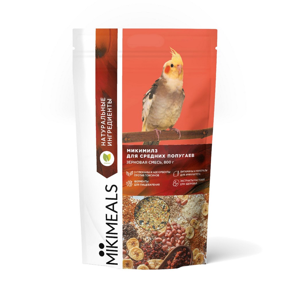 картинка Корм MIKIMEALS для средних попугаев 800 гр картинка Корм MIKIMEALS для средних попугаев 800 гр