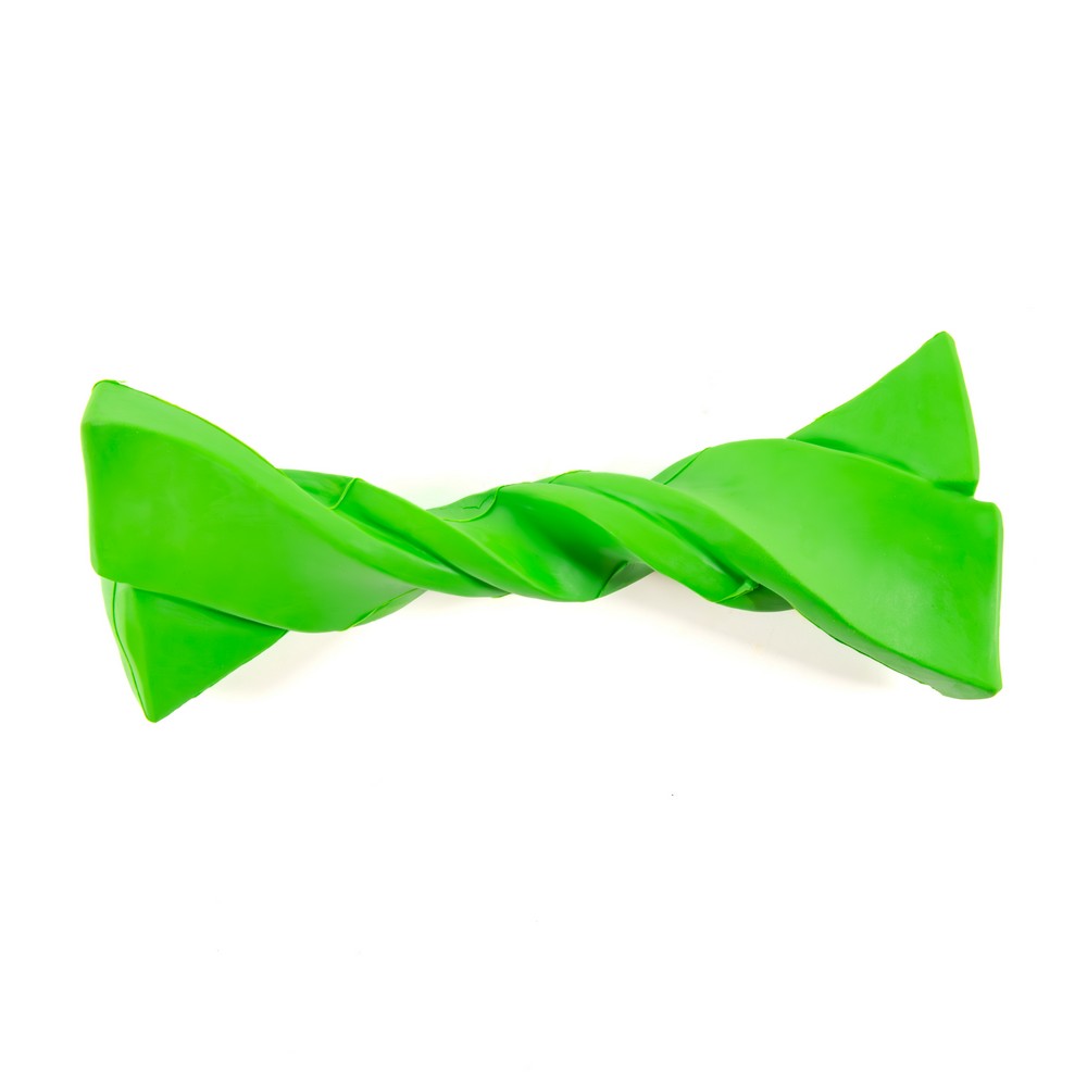 картинка SkyRus Игрушка для собак резиновая "Крученая кость", зелёная, 16.7х7.1х4.7см 