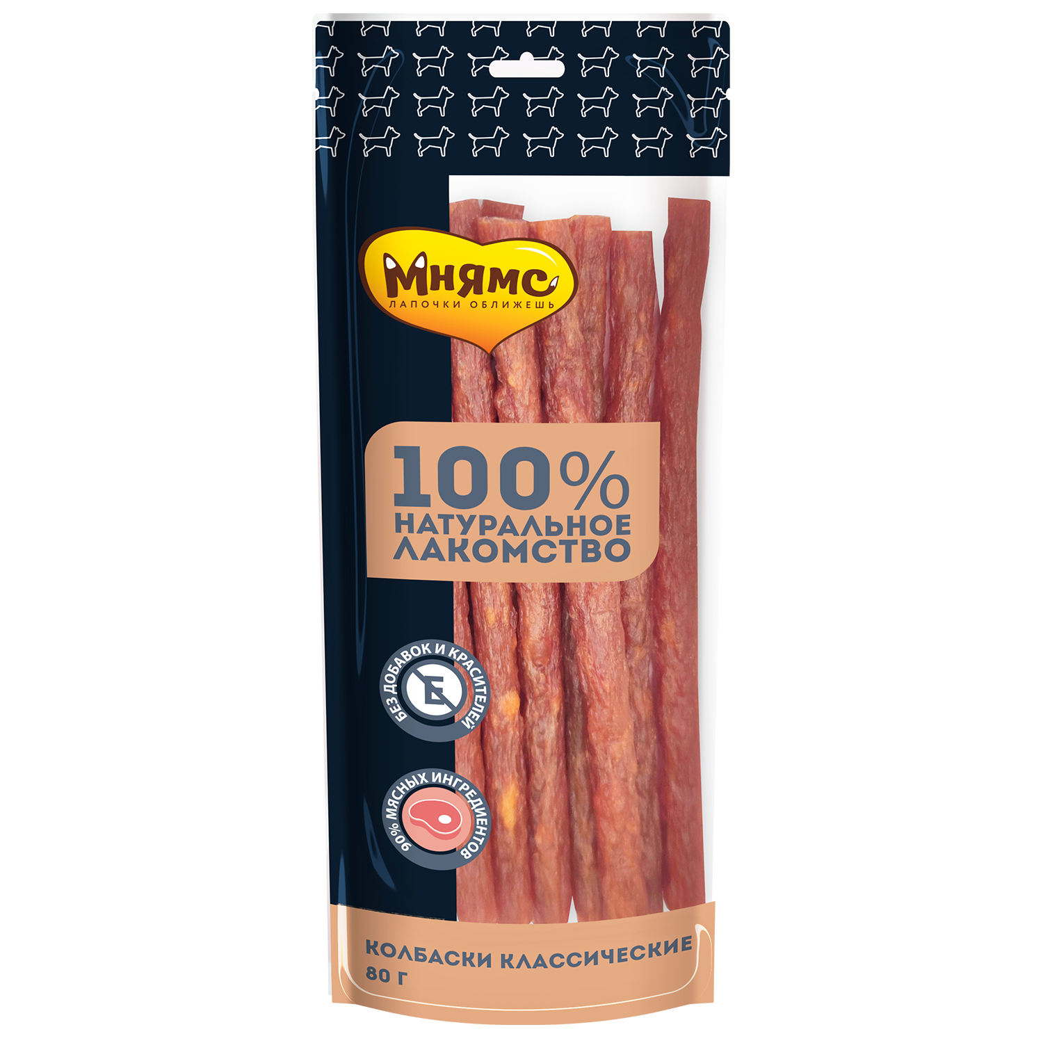картинка Лакомство Мнямс для собак Колбаски классические 80г