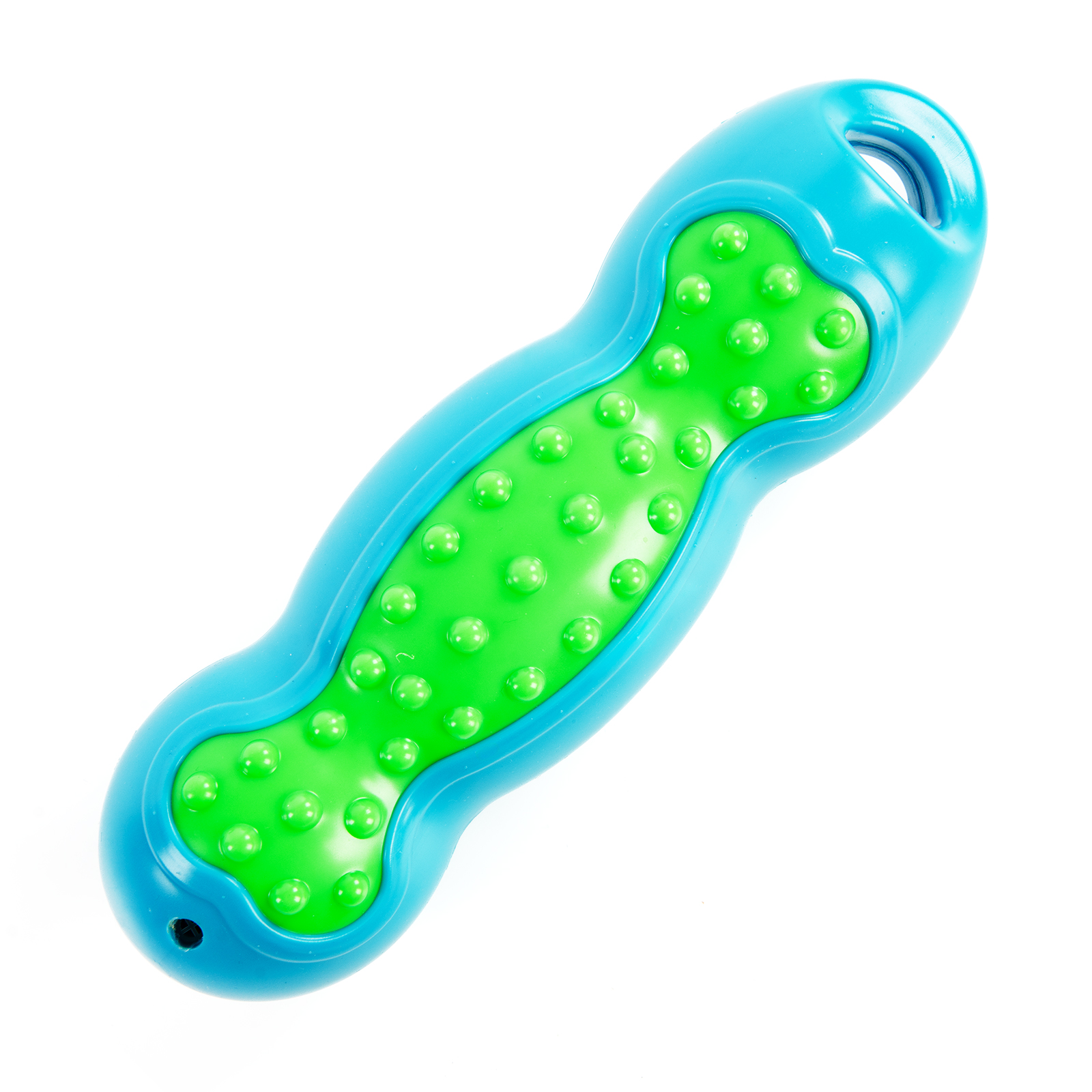 картинка EliteDog Игрушка для собак резиновая "Арахис", зелёно-голубая, 22.8х7х6.8см