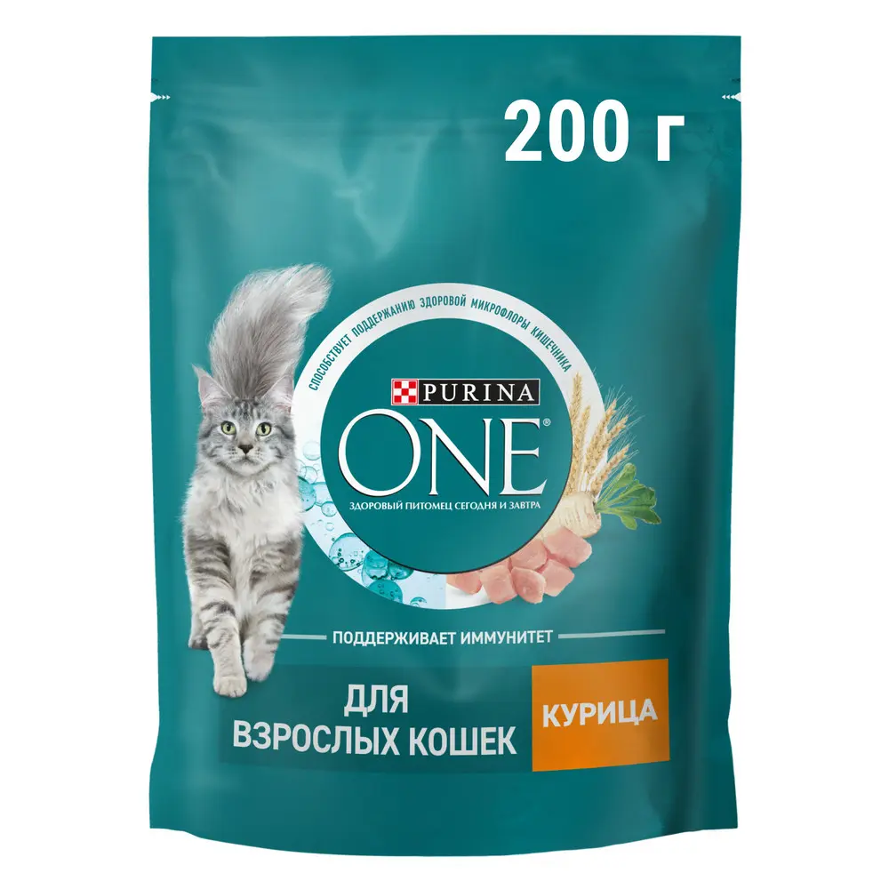 картинка Purina One Cat для взрослых кошек Курица 0,2 кг
