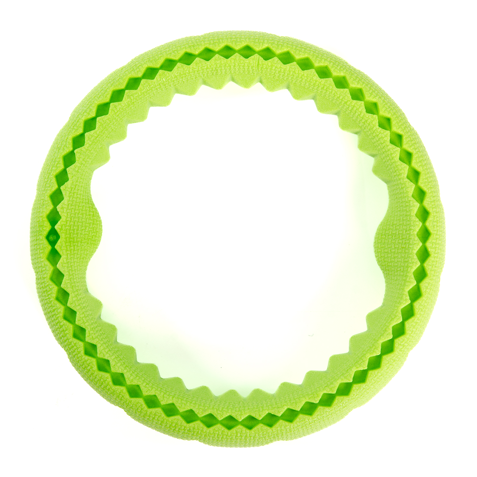 картинка EliteDog Игрушка для собак резиновая "Рифлёное кольцо", зелёная, L, 17.2х17.2х3см