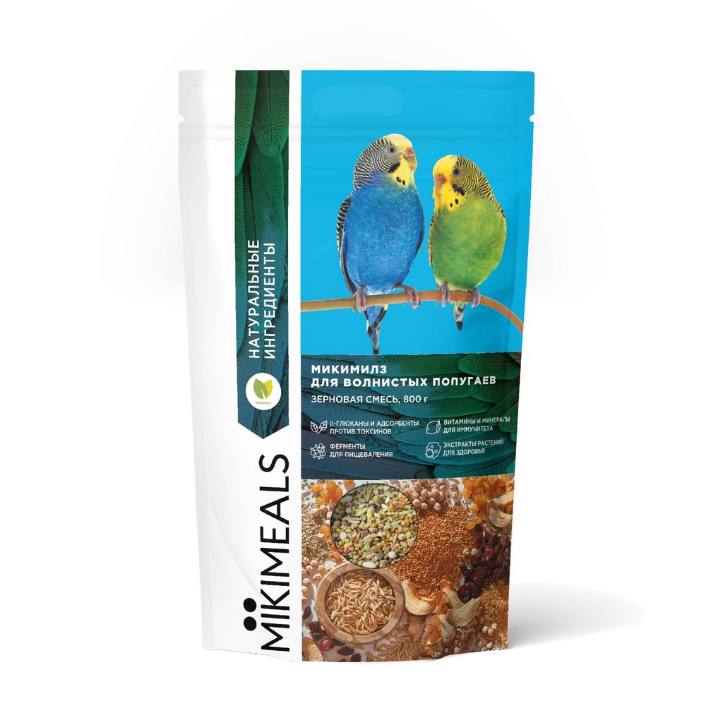 картинка Корм MIKIMEALS для волнистых попугаев 800 гр картинка Корм MIKIMEALS для волнистых попугаев 800 гр