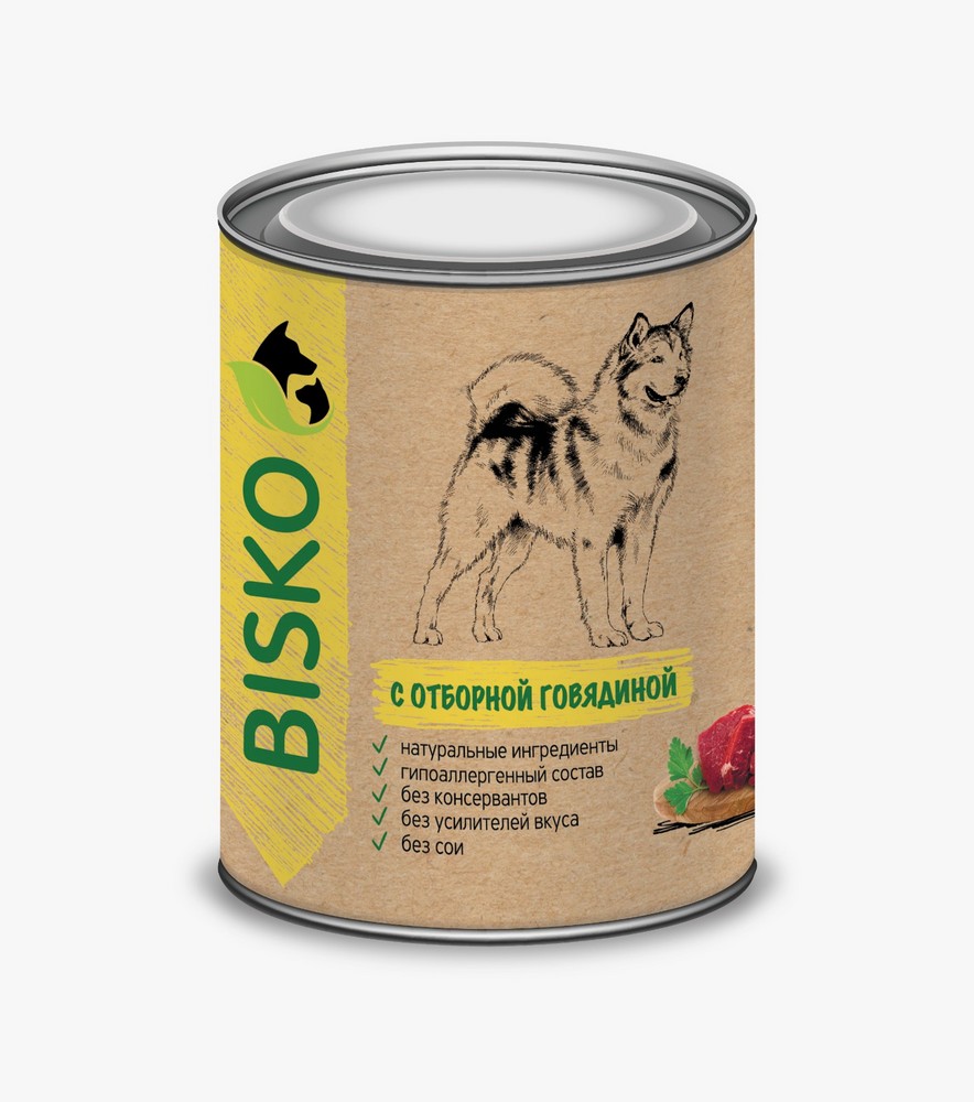 картинка Консервы для собак Биско Говядина 750 гр