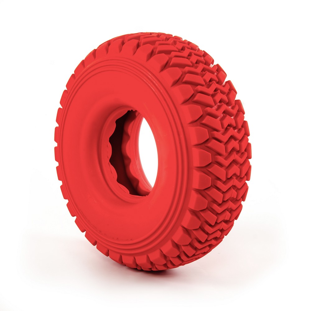 картинка SkyRus Игрушка для собак резиновая "Колесо", красная, 11.5х11.5х4.4см 