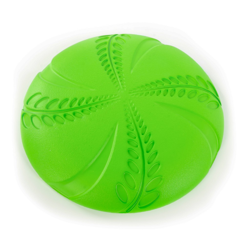 картинка SkyRus Игрушка для собак резиновая "Фрисби", зелёная, 20х20х1.9см