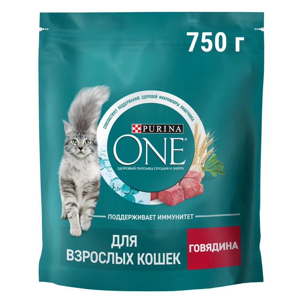 картинка Purina One Cat для взрослых кошек Говядина 0,75 кг картинка Purina One Cat для взрослых кошек Говядина 0,75 кг