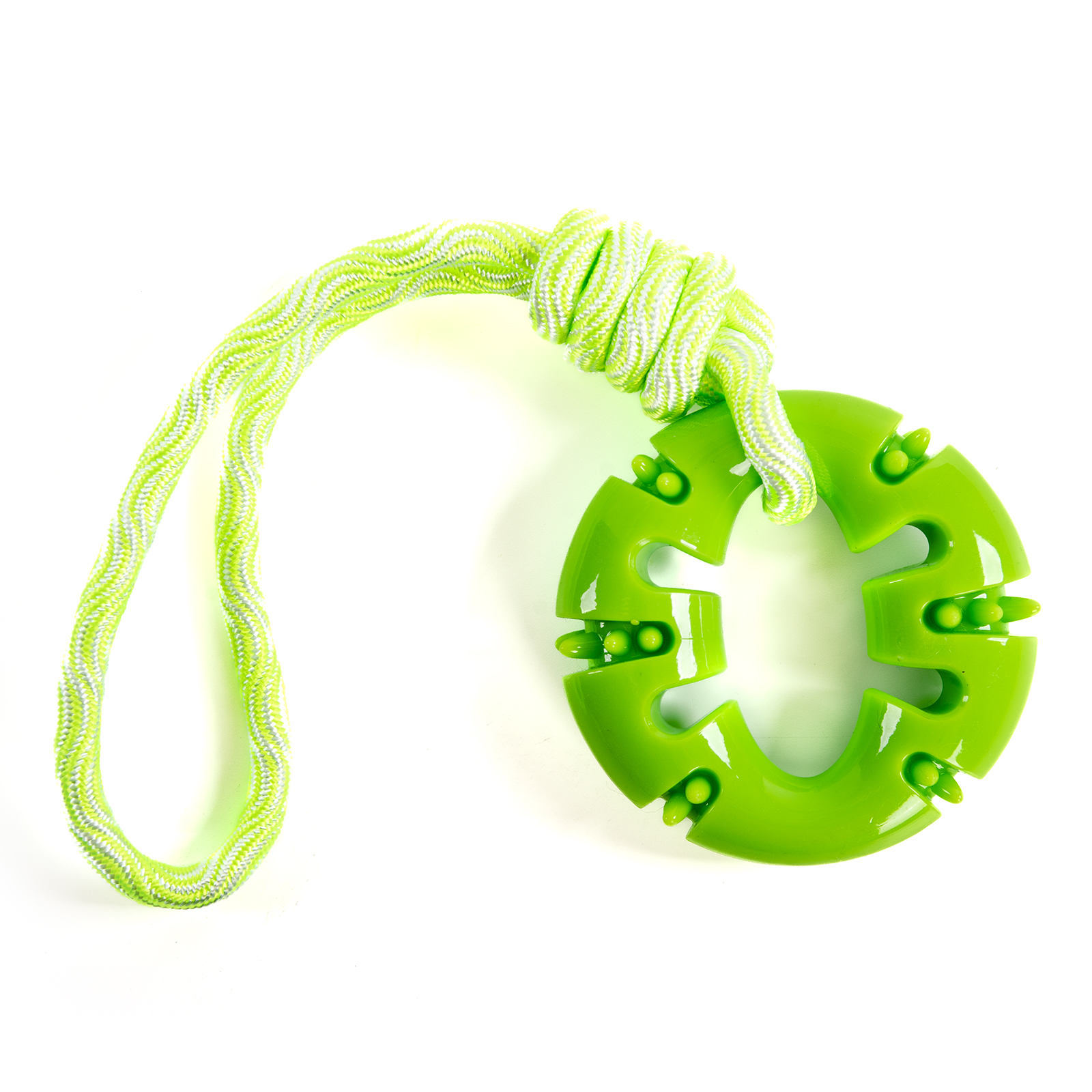 картинка EliteDog Игрушка для собак резиновая "Кольцо для перетягивания", зелёная, 63х10х3.5см