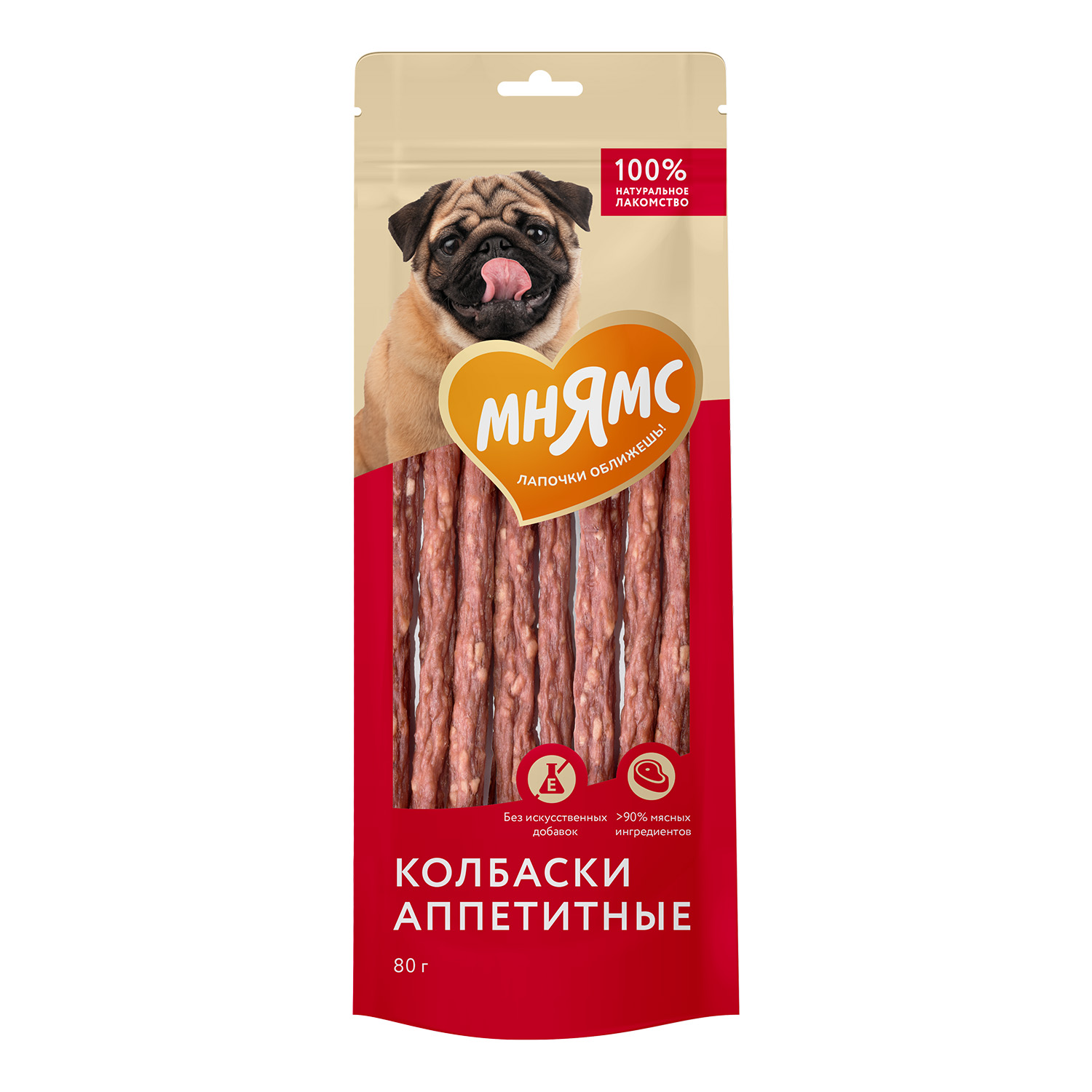 картинка Лакомства Мнямс для собак Колбаски аппетитные 80 гр
