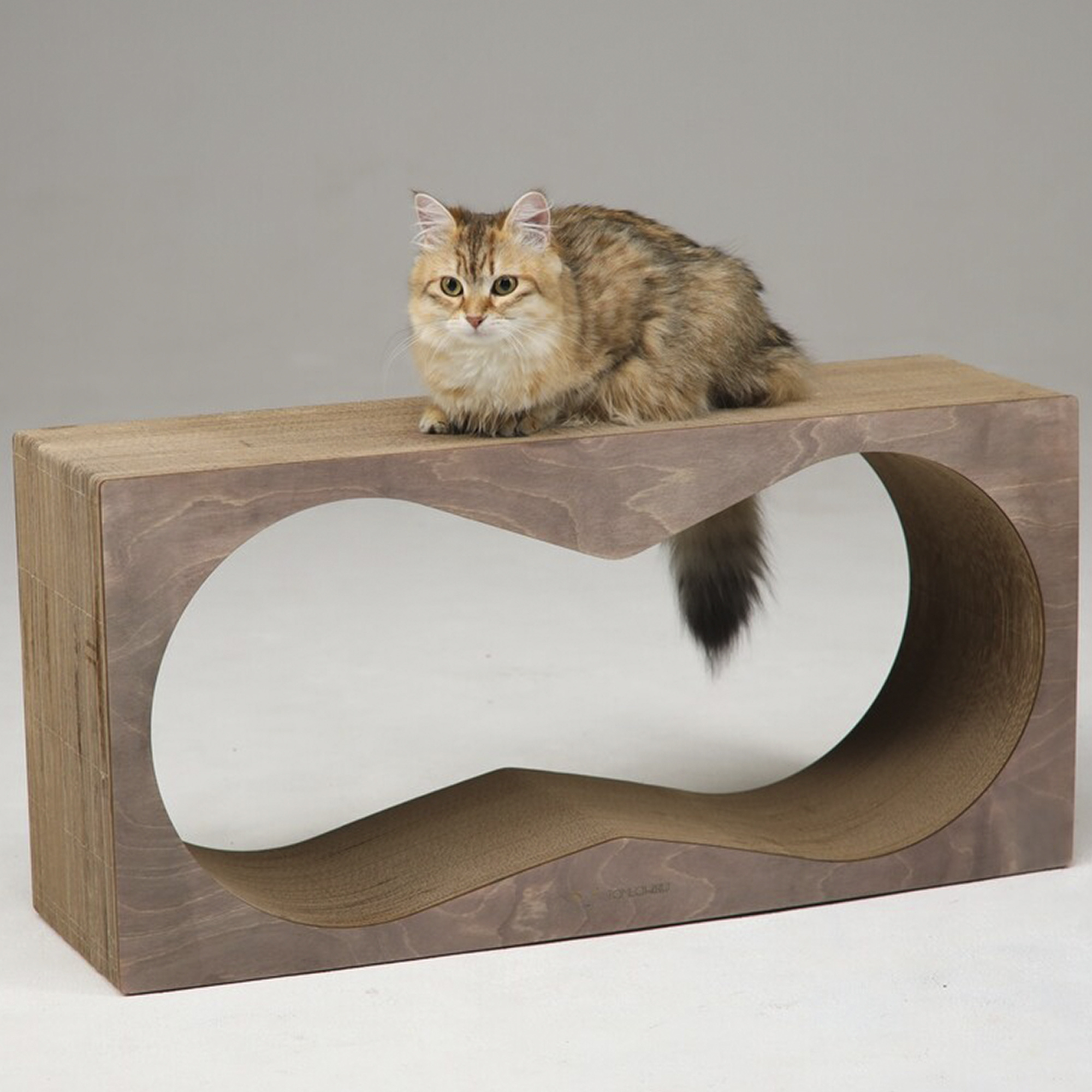 картинка Когтеточка Тумяу PREMIUM Аквариум (темное дерево) 77х37х22 см.