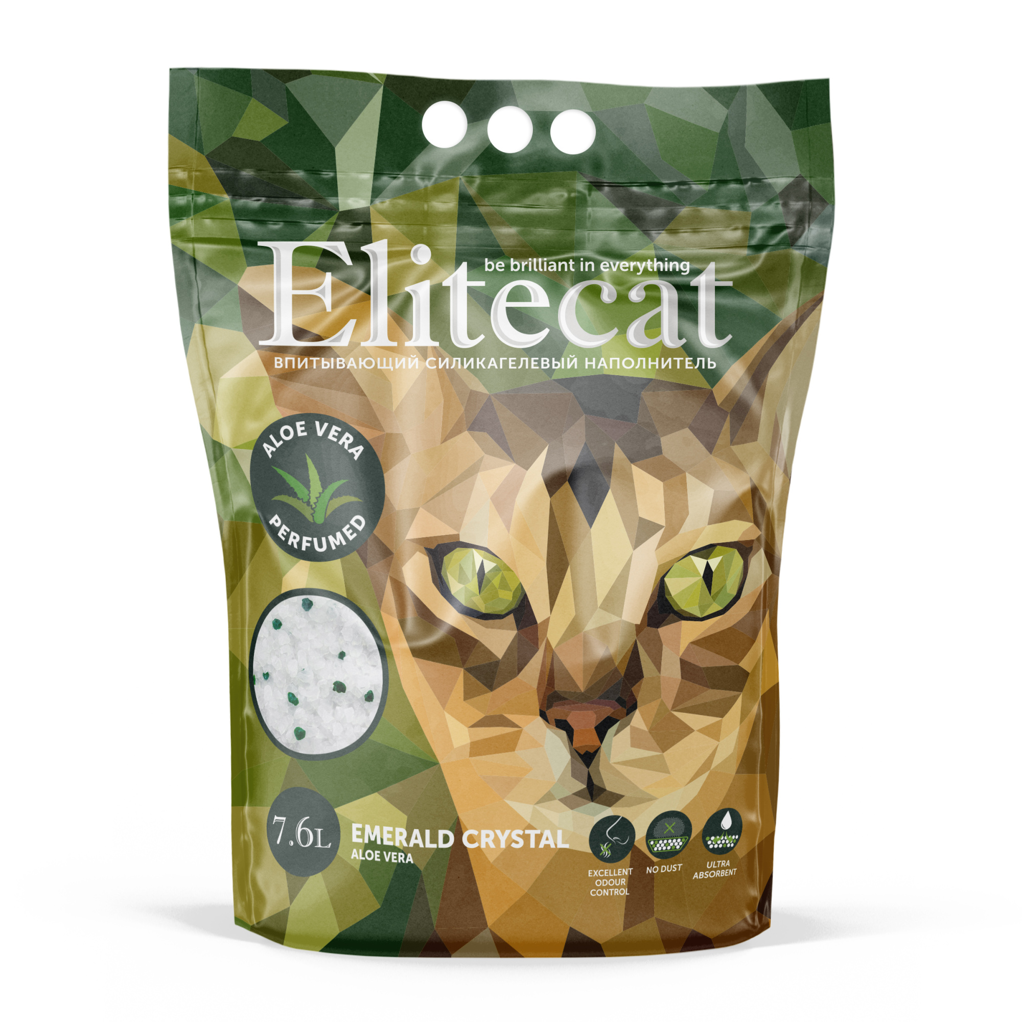 картинка ELITECAT Наполнитель силикагель "Emerald Aloe Vera", 7.6л/3,340 кг картинка ELITECAT Наполнитель силикагель "Emerald Aloe Vera", 7.6л/3,340 кг