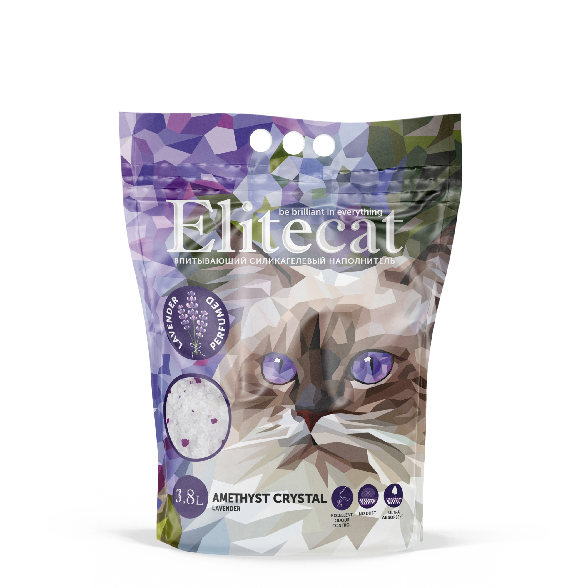 картинка ELITECAT Наполнитель силикагель "Crystal Lavender", 3.8л /1,67 кг картинка ELITECAT Наполнитель силикагель "Crystal Lavender", 3.8л /1,67 кг