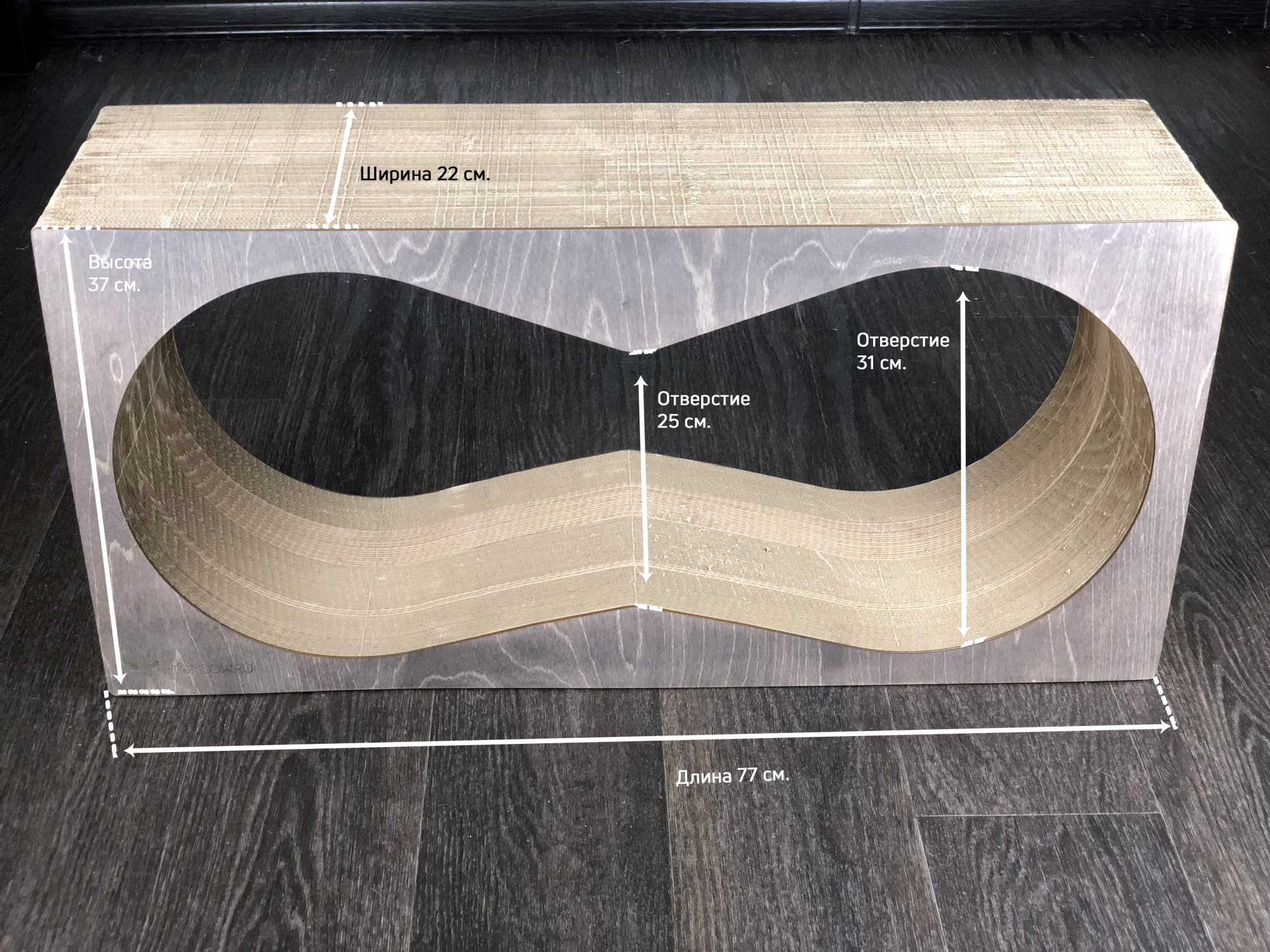 картинка Когтеточка Тумяу PREMIUM Аквариум (темное дерево) 77х37х22 см.