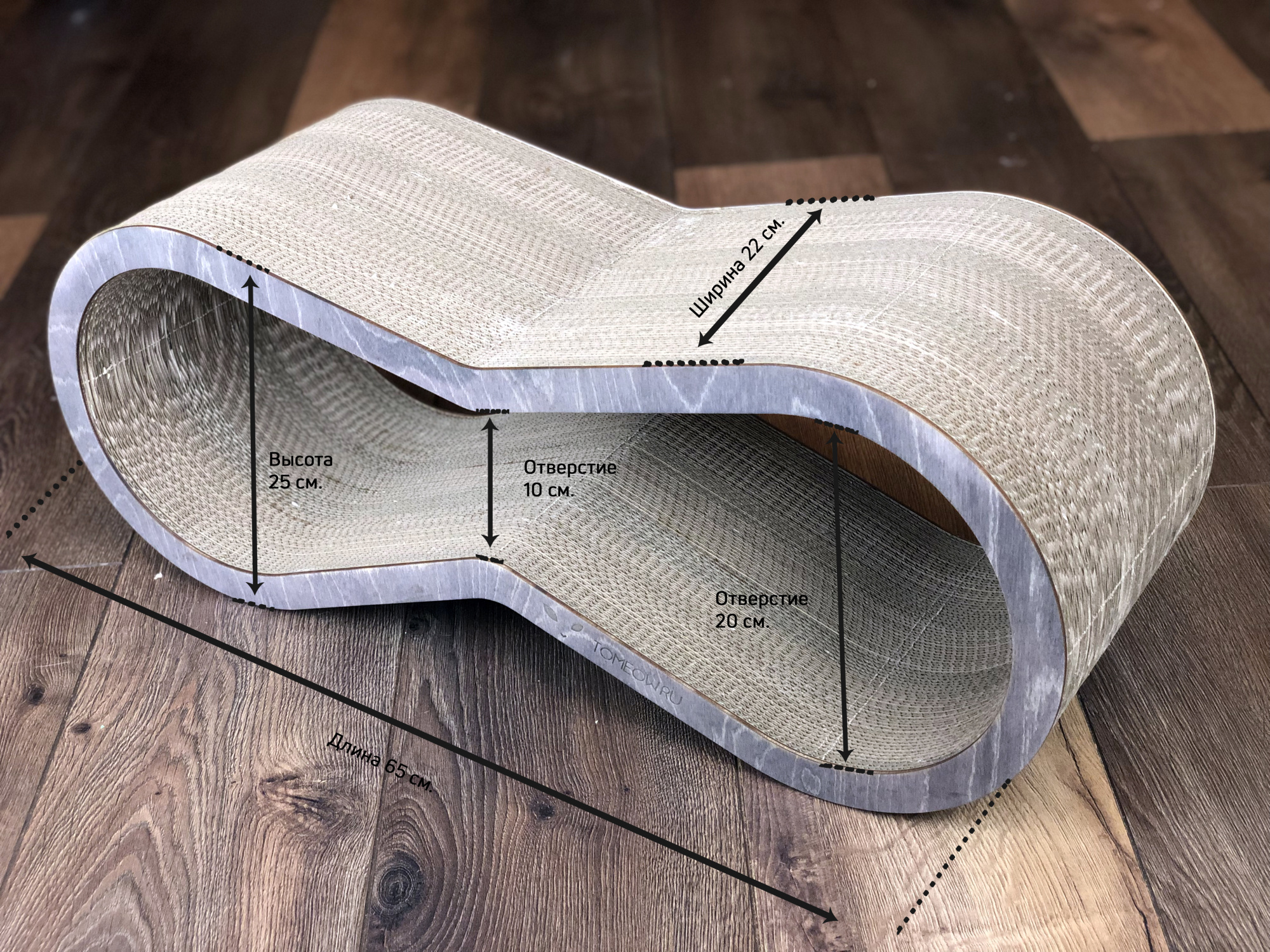 картинка Когтеточка Тумяу PREMIUM Айс (светлое дерево) 65х25х22 см.