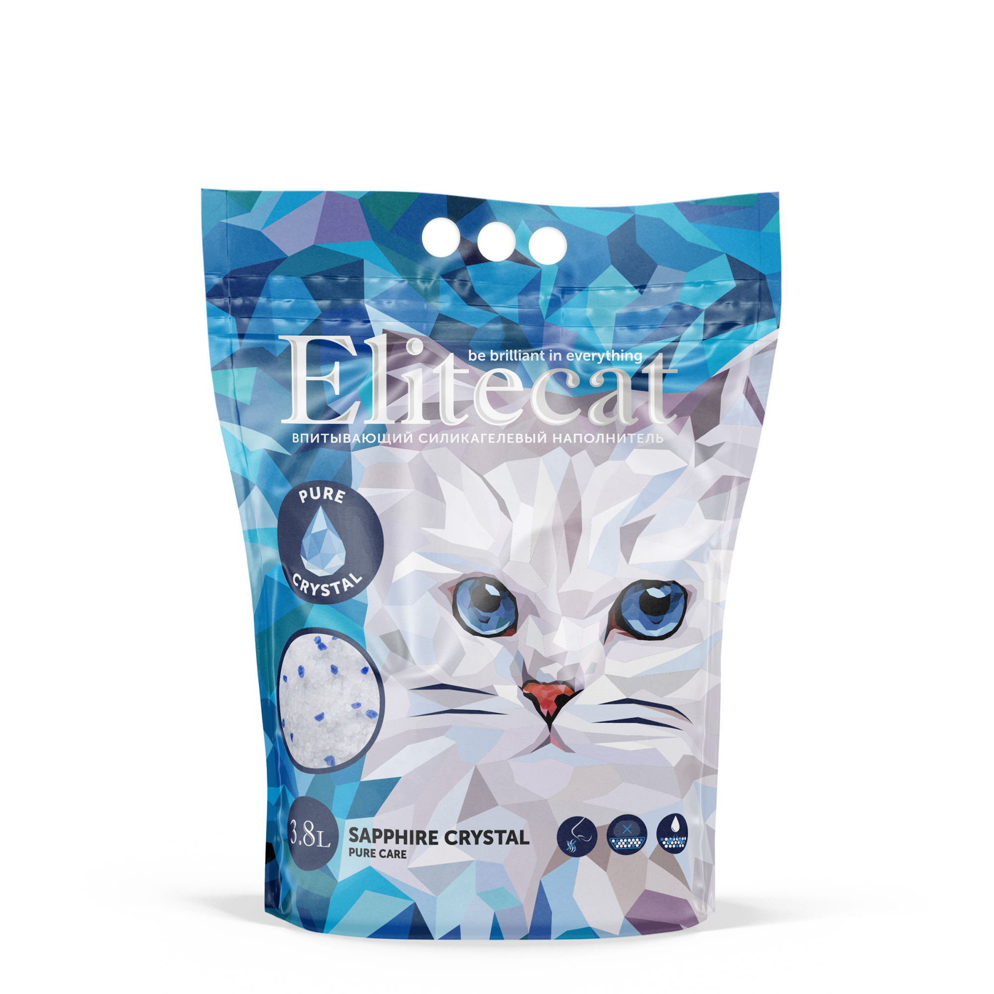картинка ELITECAT Наполнитель силикагель без запаха "Crystal Pure", 3.8л /1,67 кг картинка ELITECAT Наполнитель силикагель без запаха "Crystal Pure", 3.8л /1,67 кг